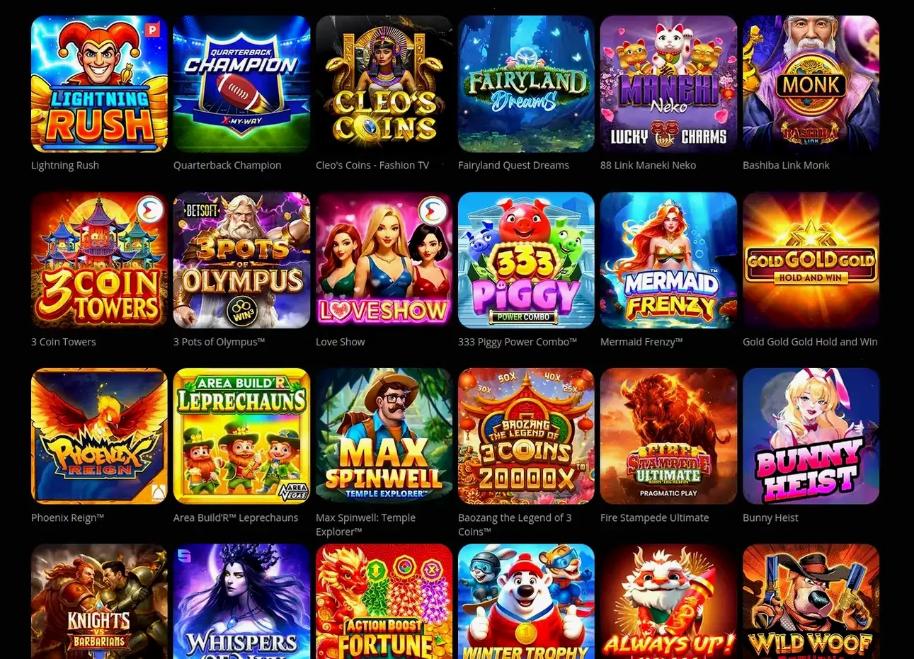Игровой каталог Betwinner